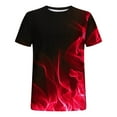 thumbnail image 5 of Leesechin Men's Flames Graphic Print T Shirt Short Sleeve Round Neck Tees Basic Classic T Shirts Casual Tops, 5 of 5