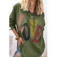 thumbnail image 4 of Casuashion Mist Green LOVE Letter Oversize Hoodie - Bold & Romantic, 4 of 8