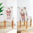 thumbnail image 3 of Yayeee 2 Pack Dining Chair Covers Stretch Parson Chairs Slipcovers Seat Protector, Beige Christmas Santa, 3 of 6