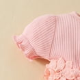thumbnail image 6 of ENFLASH Newborn Baby Girls Summer Romper Dress Infant Flower Embroidery Mesh Tulle Skirt Hem Ribbed Jumpsuit and Headband, 6 of 9