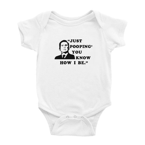 Just Pooping You Know How I Be. Funny Baby Romper Boy Girl Unisex