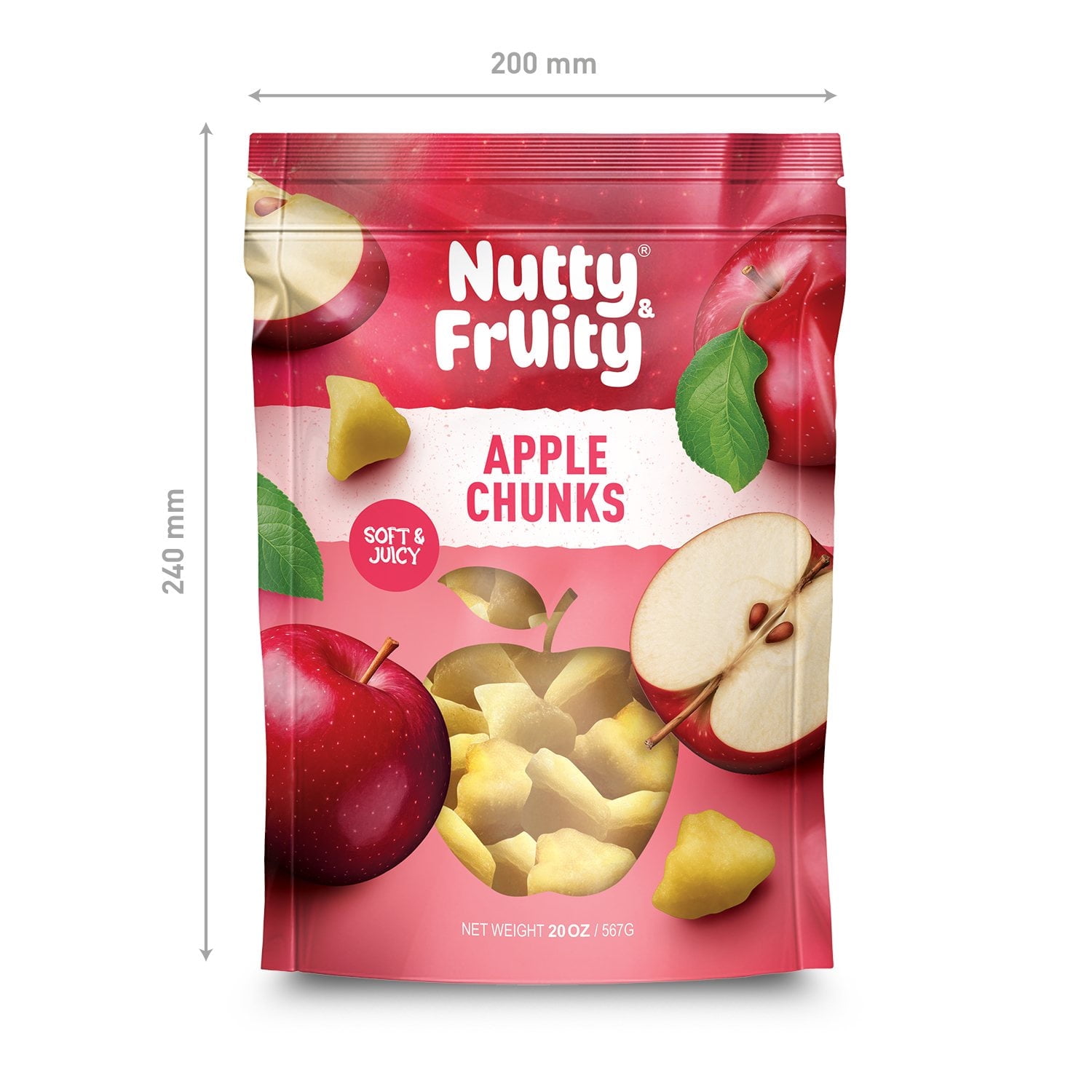 2 PACK | Nutty and Fruity Apple Wedges, 20 oz.