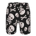 thumbnail image 3 of Balery black white Skull bone Traje de Baño Estilo Hawaiano para Hombre, Shorts de Secado Rápido con Bolsillos-Small, 3 of 6