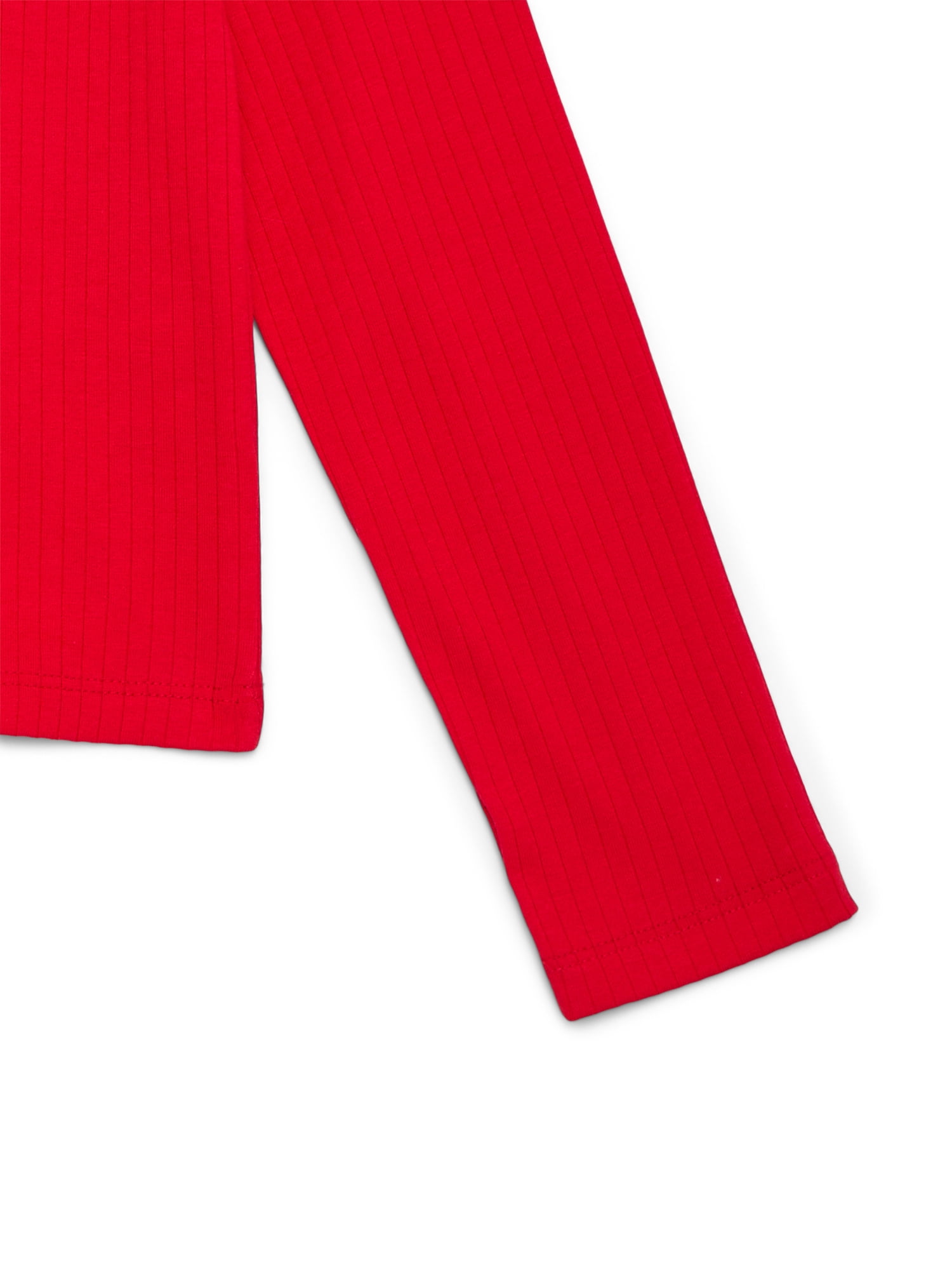 Wonder Nation Girls Long Sleeve Ruffle Shoulder Tee, Sizes 4-18 & Plus