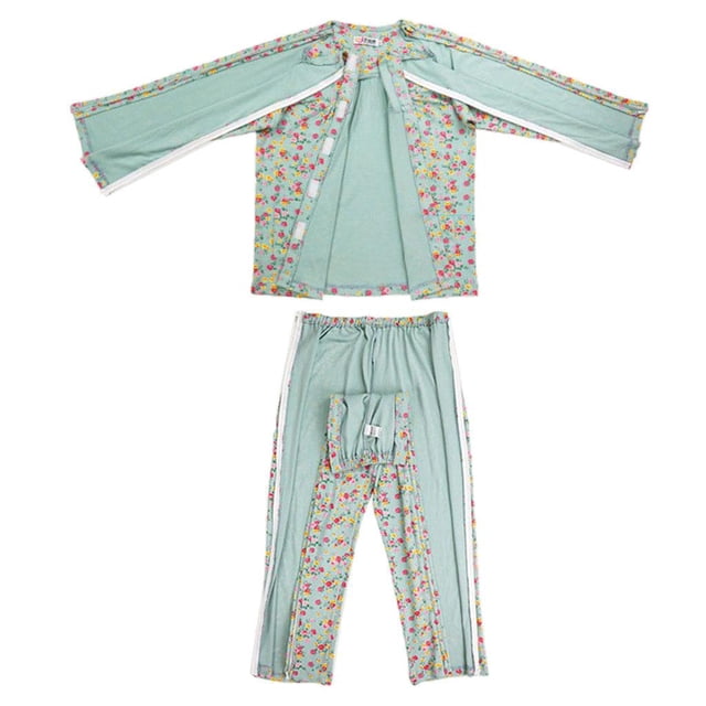 Pijamas para Pacientes con Fracturas para Personas Mayores,Pacientes con Fracturas METRO Yuyangstore Tops y pantalones de enfermería