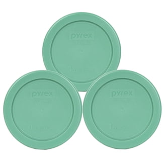 Pyrex 7211-PC 6-Cup Food Storage Lids – Navy Blue & Poppy Red, BPA-Free Plastic, Rectangle (Set Of 2)