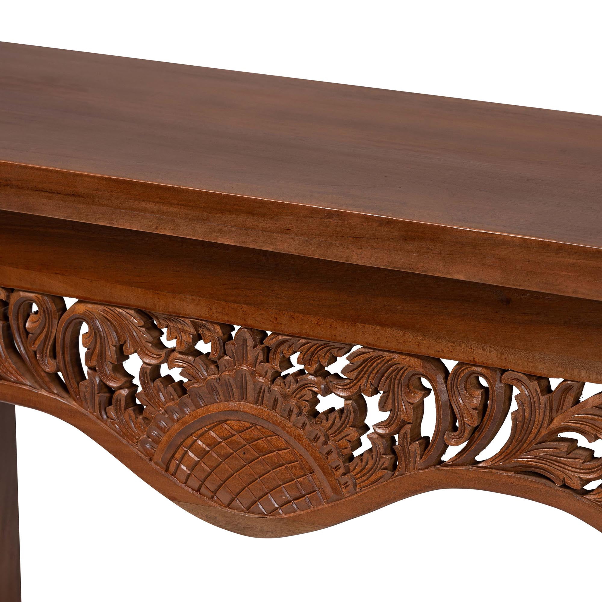bali & pari Alannis Rustic Console Table, Mahogany Brown