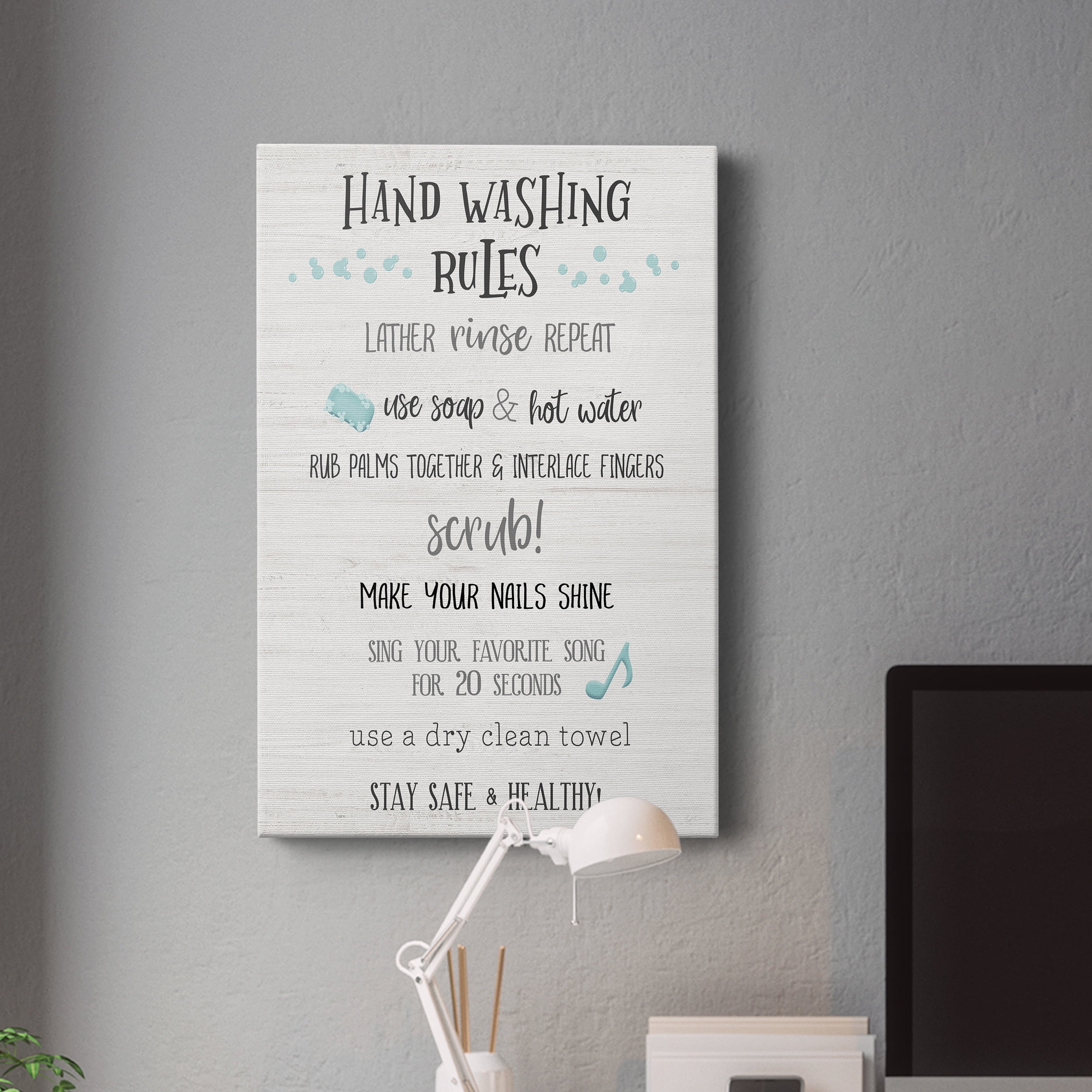 Stay Safe Rules Premium Gallery Wrapped Canvas - Ready to Hang - 8 x 12