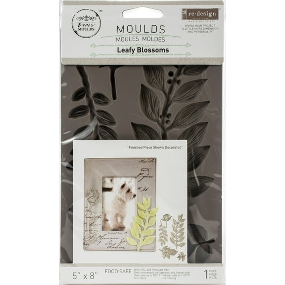 Prima Marketing Re-Design Mould 5"X8"X8mm-Leafy Blossoms
