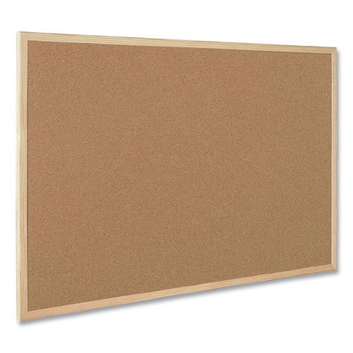 100% Wood Framed Canvas Cork Board with Grey Fabric Wall Mounted Notice Board for Home Office School Bulletin Board 36 x 24 Inch 