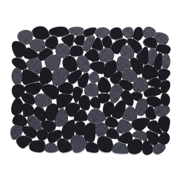 2 Pack Pebble Sink Mat for Stainless Steel & Ceramic Sinks, PVC Sink Protector Mat for Kitchen Sink Bottom, Dish Drying Mat for Dishes & Glassware - 15.7"x11.8" Black