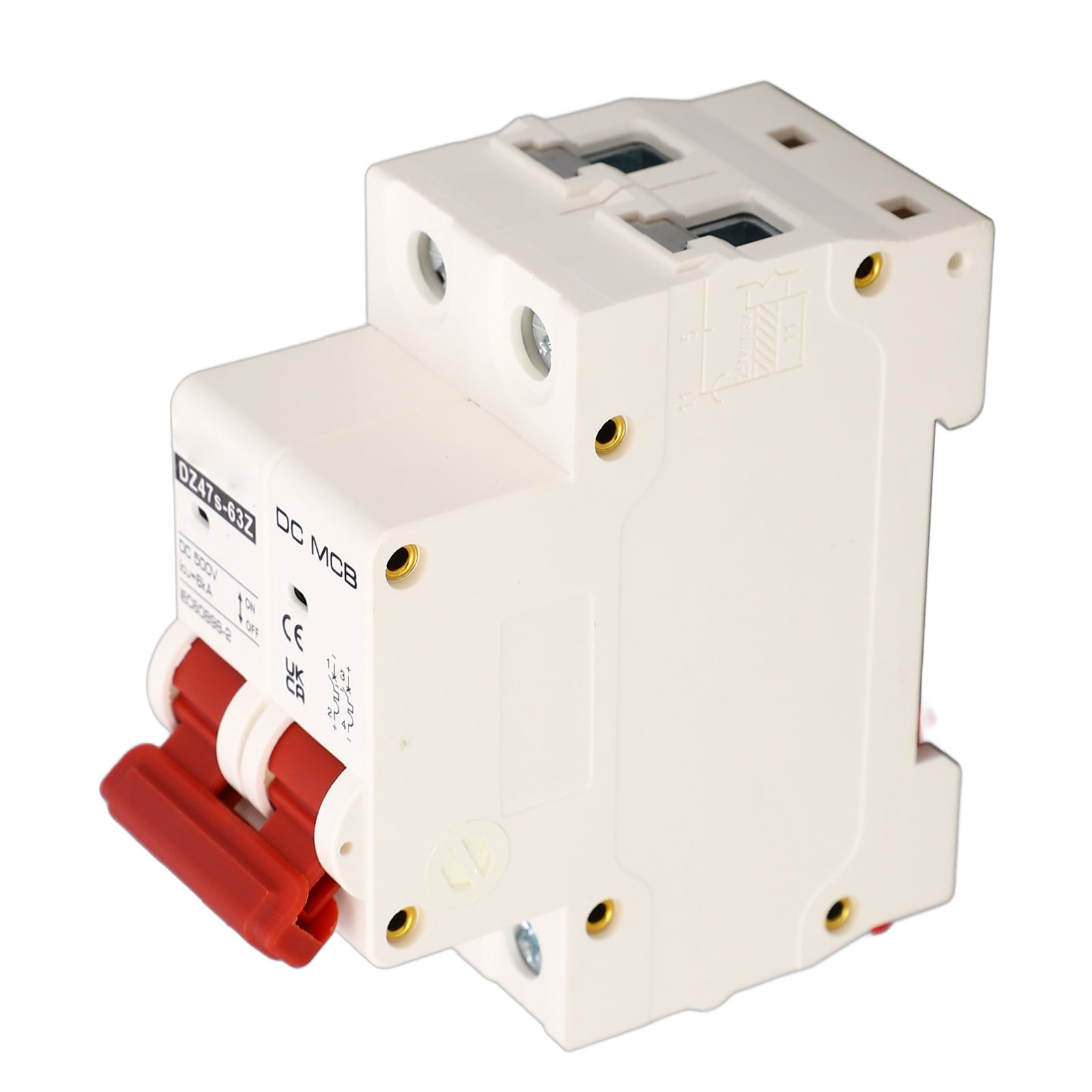 DC Circuit Breaker Short Circuit Protection Arc Extinguishing Miniature Circuit Breaker DC 500V 2P 20A