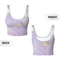 thumbnail image 4 of Yiaed Lavender Glitter Foil Stripes Print Ladies Waistcoat Women Sports Vest Vest Sports Women Sports Top Yoga Vest for women-Medium, 4 of 8