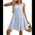 thumbnail image 1 of Vestidos de Verano para Mujer 2025, Sueltos, Informales, para Playa, Sin Mangas. Azul L, 1 of 10