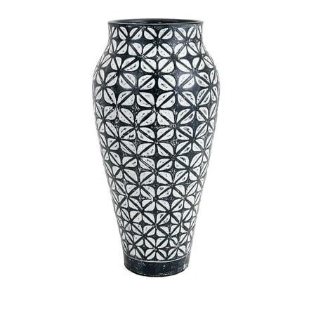 24 75 Decorative Oversized Geo Geometric Terracotta Floor Vase