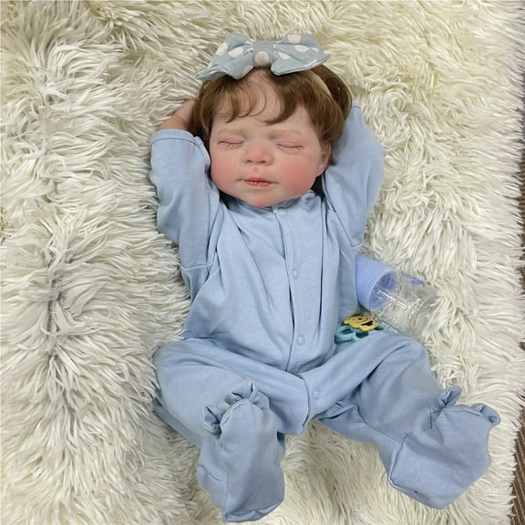 GloTide 50cm/20inch Reborn Baby Dolls Full Body Silicone Premie Toy Realistic Newborn Baby Soft Boneca Reborn Doll