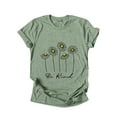 thumbnail image 3 of Xuanfei Women Daisy Letter Graphic Crew Neck Short Sleeve T-Shirt, 3 of 7