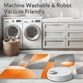 thumbnail image 5 of ODIKA 4'x6' Machine Washable Non-Slip Area Rug, Geometric Illusion Grey And Orange Modern Floor Art High Traffic Rug, Orange, 84247, 5 of 7