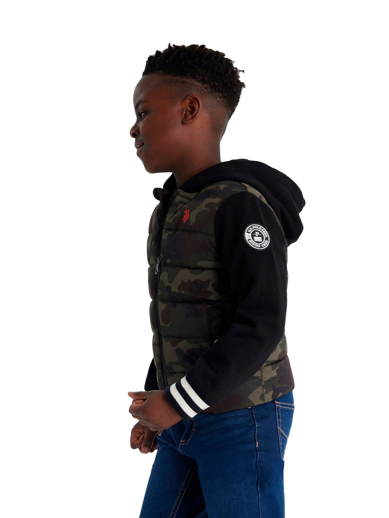 U.S. Polo Assn. Mixed Media Zip Jacket, Sizes 4-18