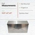 thumbnail image 4 of NACH Envelope Wall Mounted Stainless Steel Mailbox with Hinged Lid, Maximum Rust Protection, Wall Mount Mailboxes For Outside, 12.5x5x10 Inches, Hardware Included, MB-6915SS, 4 of 5