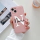thumbnail image 3 of Custom Name Case For iPhone X XR XS 15 11 13 12 Mini 14 Pro 11Pro 14Pro Max 7 8 Plus ProMax 8Plus Text Leather Color Back Cover, 3 of 5
