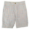 New Brooks Brothers Mens White Multi 10" Patchwork Flat Front Shorts Sz 30W 8538-3