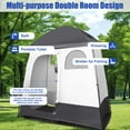 thumbnail image 2 of GVDV Camping Shower Tent, 2 Rooms Oversize Outdoor Portable Shelter, Privacy Tent with Detachable Top, 87" x 47" x 87", 2 of 9