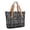 Black and Gray Checkered Pattern, variant on Yellow and Black Checkered Pattern Large Tote Bag for Women, Polyester Roomy Work Tote with Pockets and Zipper, Lightweight Gifts Ideas for Work School Gym