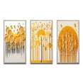 thumbnail image 2 of Designart "Quill Minimalism Abstract Yellow Forest II" Landscape Trees Framed Wall Art Set Of 3 - Yellow Trees Frame Gallery Set For Office Decor, 2 of 6