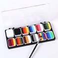 thumbnail image 4 of Face Paint Kit Water Activated Colors Set Professional Split Cakes Paint Palette Set with 2, 4 of 8