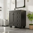 thumbnail image 2 of Eviva Happy 28" x 18" Transitional Espresso Bathroom Vanity with White Carrara Quartz Countertop, 2 of 7