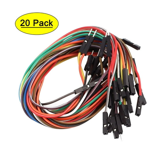 20Pcs Female to Male 1P Jumper Wire Ribbon Cable Breadboard DIY 40cm Long