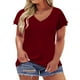 thumbnail image 1 of Fiudx Camisas para Mujer Blusas Lisas con Volantes de Talla Grande para Mujer, Camisetas de Verano con Cuello En V de Manga Corta, 1 of 7