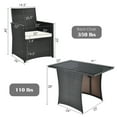 thumbnail image 5 of Costway 3PCS Patio Rattan Furniture Set Cushion Sofa Armrest Garden Deck White, 5 of 12
