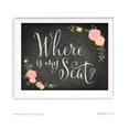 thumbnail image 1 of Where Is My Seat? Chalkboard & Floral Roses Wedding Party Signs, 1 of 2