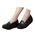 thumbnail image 3 of Espadrilles Femmes Mode Décontractée Solide à Enfiler Compensées Semelle Épaisse Plateformes Chaussures de Travail Chaussures de Course Femmes Noir 36, 3 of 7