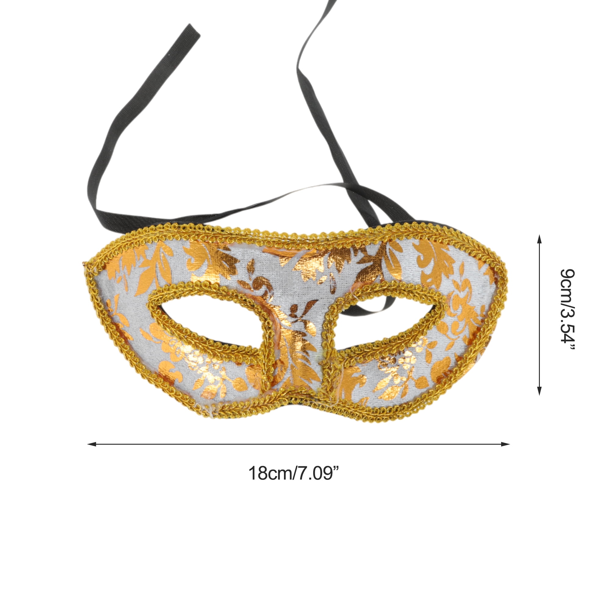 Unique Bargains 1 Box Jazz Cloth-Wrapped Flat Head Half Face Party Mask White