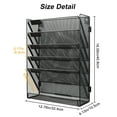 thumbnail image 4 of EasyPAG Mesh Office Organizer, 5 Tier Wall File Organizer, Assembly Wall Mounted File Holder, Desk Vertical Hanging Paper File Rack with White Label, Black, 4 of 7