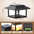 thumbnail image 3 of FKHouse Solar Post Cap Light Outdoor, 8 Pack with Tungsten Filament Bulb Deck Fence Cap Lights for 4x4 Wooden,Vinyl Posts, Warm White, Black, 3 of 7