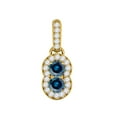thumbnail image 3 of Mauli Jewels Engagement Necklace for Women 0.50 Carat Unique Design Two Stone Blue Diamond Pendant 4 prongs 14K Yellow Gold With 18'' Chain|Silver Chain, 3 of 6