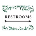 thumbnail image 1 of Koyal Wholesale Wedding Party Directional Signs, Natural Greenery, Double-Sided, Restrooms with Big Arrow, 1-Pack, 1 of 4
