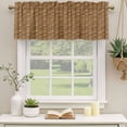 thumbnail image 2 of 2 Pack Valances for Window, Vintage Rattan Short Curtains for Kitchen Bedroom Living Room, Minimalist Abstract Wicker Texture Brown Rod Pocket Small Window Treatment Valance Drapes 60 x 18 Inch, 2 of 8