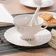 thumbnail image 2 of Juego de taza de café de porcelana, 180 ml, ribete dorado, diseño antideslizante, para uso diario en la cafetería de casa, 2 of 8