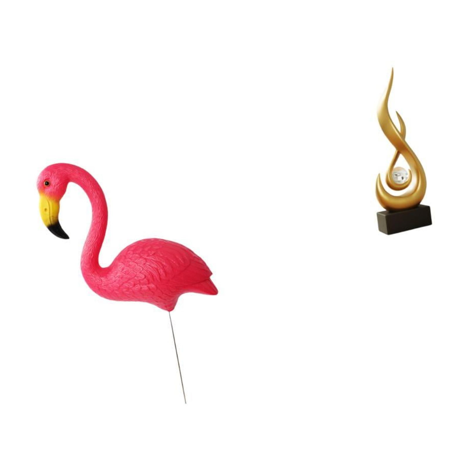 simhoa Flamingo Fire Garden Sculpture Ornament Abstract Figurine Yard Art Resin Keepsake Modern Fairy Spring Holiday Indoor Cabinet