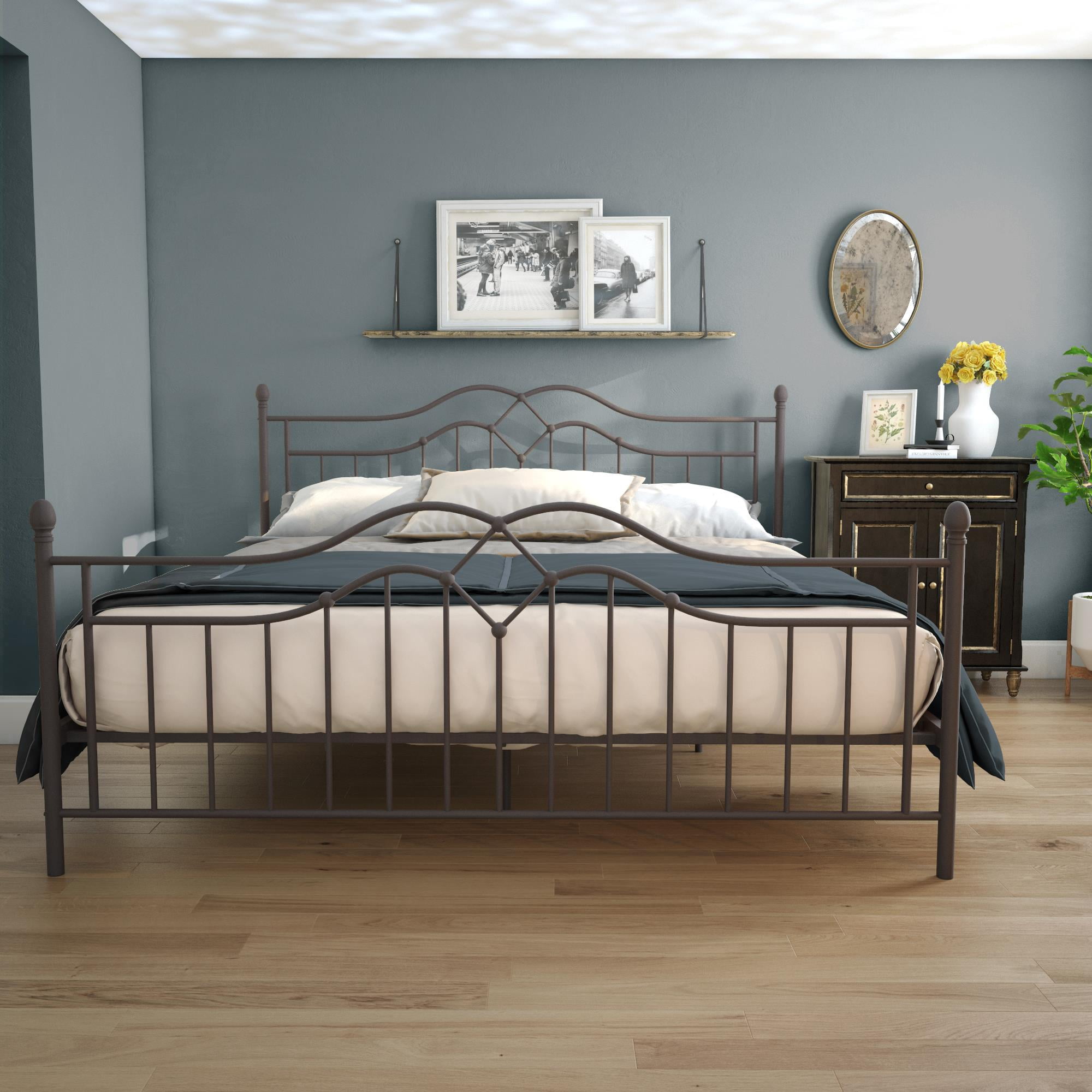 Dhp Tokyo Modern Metal Bed Frame Bronze Multiple Sizes