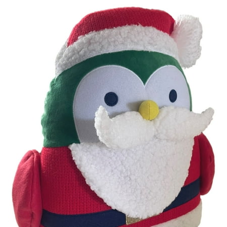 Christmas Santa Penguin Plush Kids Decorative 17 Large Cuddle Pillow Buddy