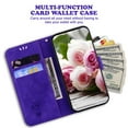 thumbnail image 3 of Nalacover for iPhone 14 Pro Wallet Case,Luxury Embossed Sun Flower Pattern PU Leather Soft TPU Magnetic Flip Folio Book Credit Card Holder Shockproof for Women Men Phone Cover+Wrist Strap.Purple, 3 of 7