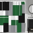 thumbnail image 6 of Modern Green Grey Shower Curtain, Black and Green Geometric Fabric Shower Curtains Set, Waterproof Shower Curtains for Bathroom,72 x 72 inch, 6 of 6