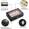 thumbnail image 4 of Caja para relojes, caja de exhibición para relojes, caja para relojes, caja para relojes con 12 ranuras, caja de almacenamiento con forro de terciopelo suave, caja de exhibición para relojes, 4 of 5