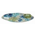 thumbnail image 2 of Sigrid Olsen Green Blue Coral Reef Oval Melamine Serving Tray w/ Seahorse, Starfish & Clam Shell C95, 2 of 2